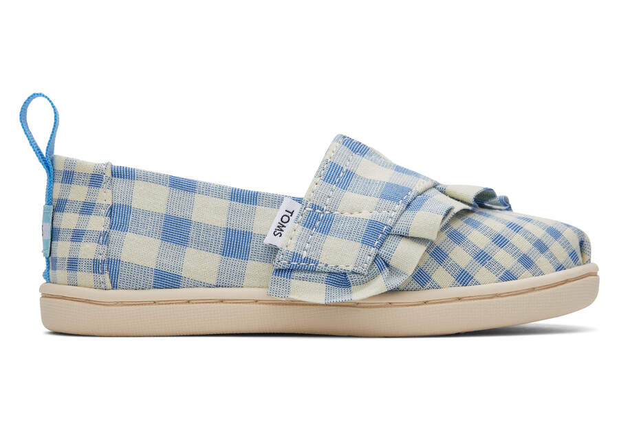 Blue Gingham Toms Tiny Alpargata Gingham Ruffle Australia Sale | AU918-141