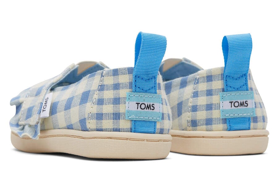 Blue Gingham Toms Tiny Alpargata Gingham Ruffle Australia Sale | AU918-141