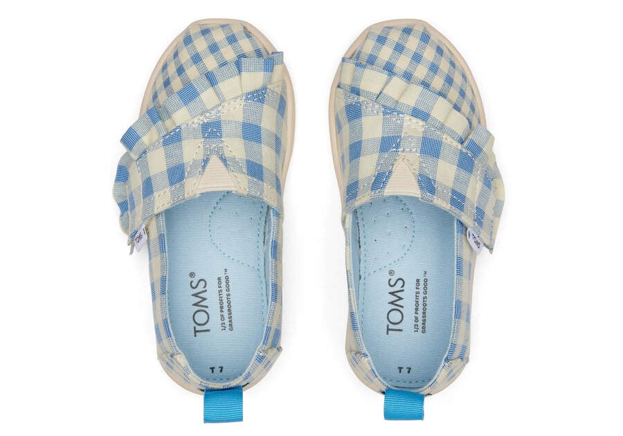 Blue Gingham Toms Tiny Alpargata Gingham Ruffle Australia Sale | AU918-141