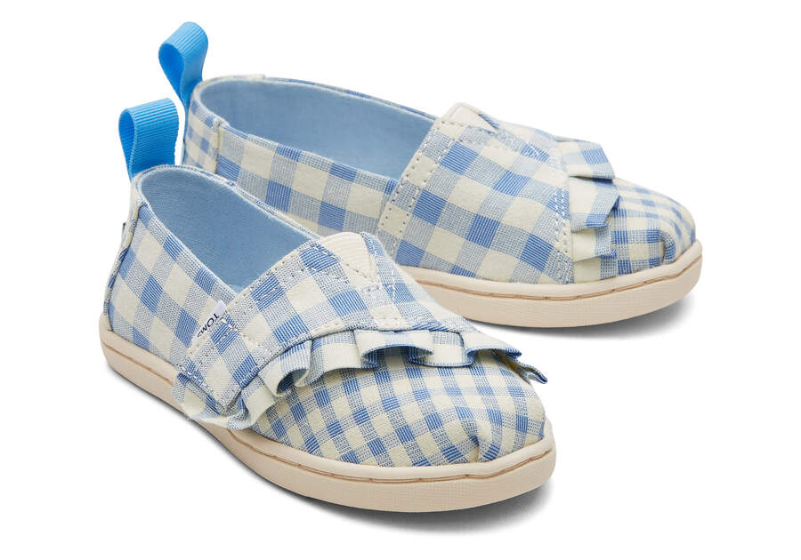 Blue Gingham Toms Tiny Alpargata Gingham Ruffle Australia Sale | AU918-141