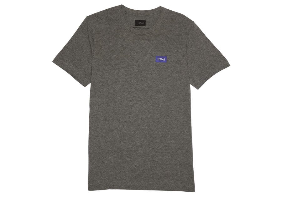 Dark Heather Grey Toms Logo Crew Tee T Shirts Australia Sale | AU609-286