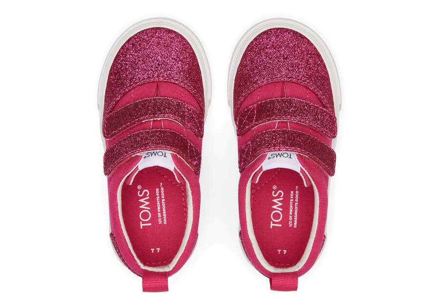 Dark Pink Toms Tiny Fenix Double Strap Iridescent Glimmer Australia Sale | AU176-228