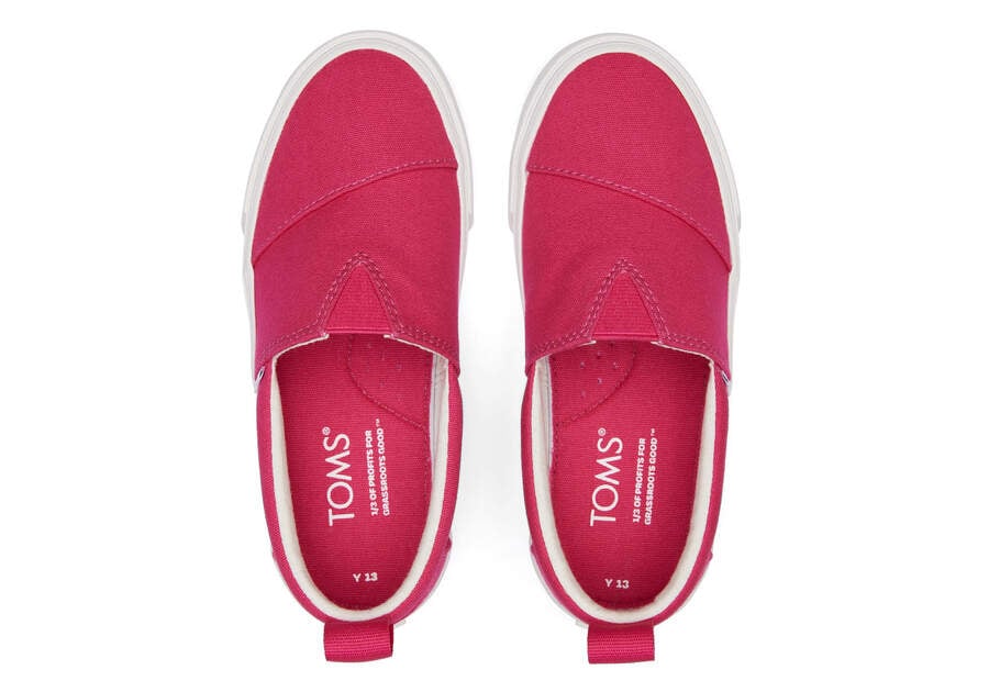 Dark Pink Toms Youth Fenix Slip-On Canvas Australia Sale | AU420-029