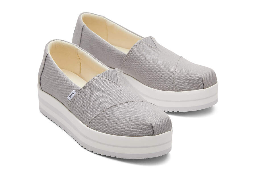 Drizzle Grey Toms Alpargata Midform Espadrille Platform Shoes Australia Sale | AU743-783