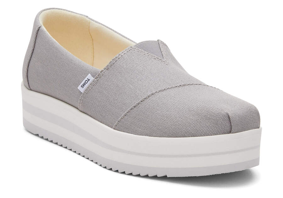 Drizzle Grey Toms Alpargata Midform Espadrille Platform Shoes Australia Sale | AU743-783