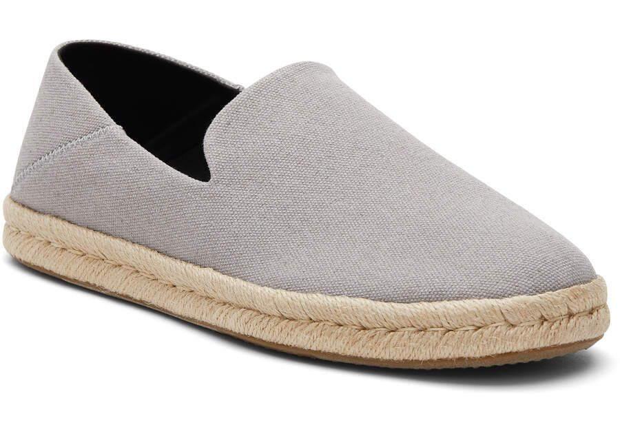 Drizzle Grey Toms Santiago Recycled Cotton Canvas Australia Sale | AU791-168