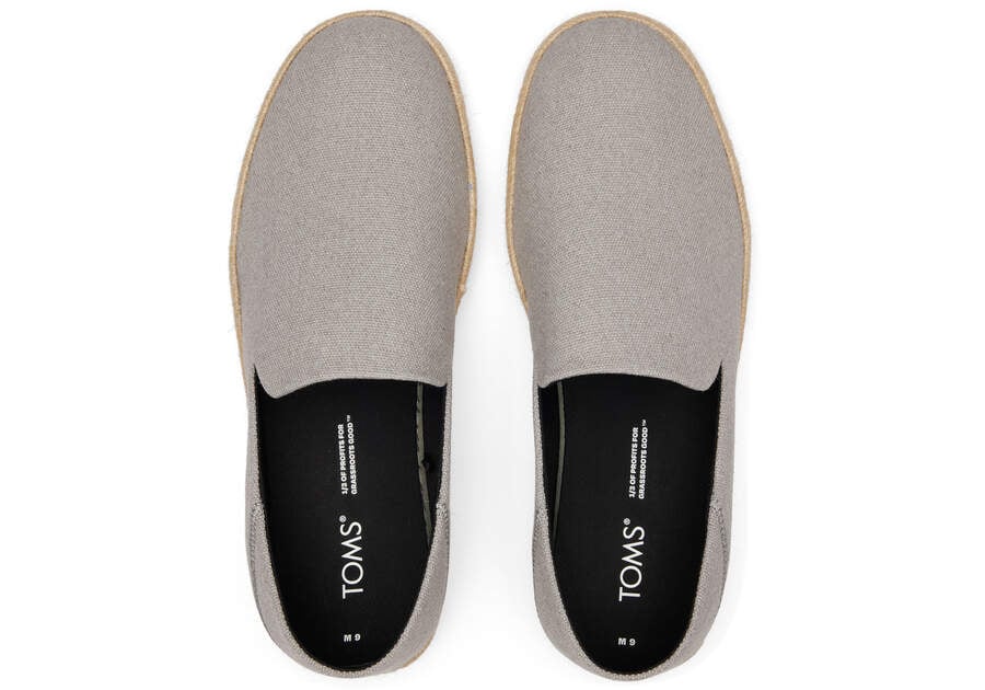 Drizzle Grey Toms Santiago Recycled Cotton Canvas Australia Sale | AU791-168