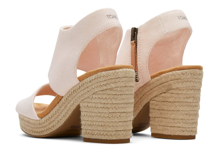 Dusty Peach Basket Weave Toms Majorca Rope Platform Sandal Sandals Australia Sale | AU766-856