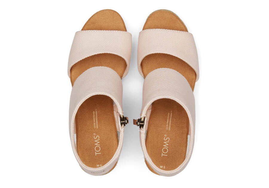 Dusty Peach Basket Weave Toms Majorca Rope Platform Sandal Sandals Australia Sale | AU766-856