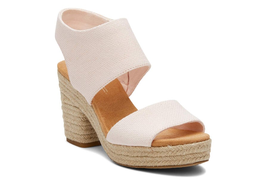 Dusty Peach Basket Weave Toms Majorca Rope Platform Sandal Sandals Australia Sale | AU766-856