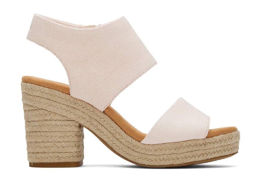 Dusty Peach Basket Weave Toms Majorca Rope Platform Sandal Sandals Australia Sale | AU766-856