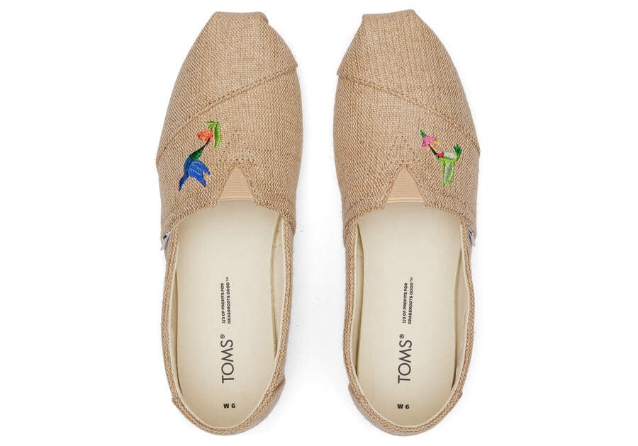 Embroidered Hummingbirds Toms Alpargata Hummingbirds Australia Sale | AU073-368