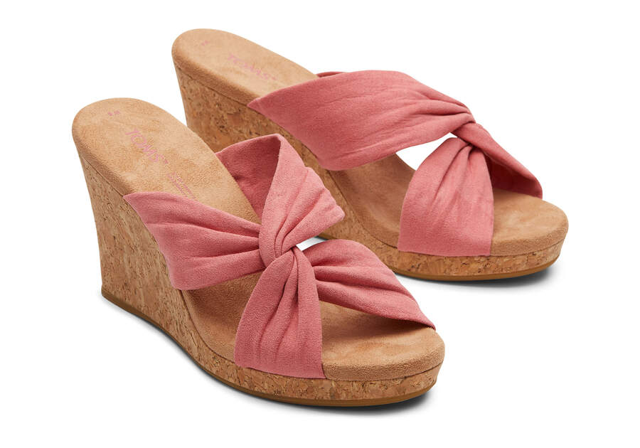 Faded Rose Microfiber Toms Serena Wedge Sandal Sandals Australia Sale | AU111-773