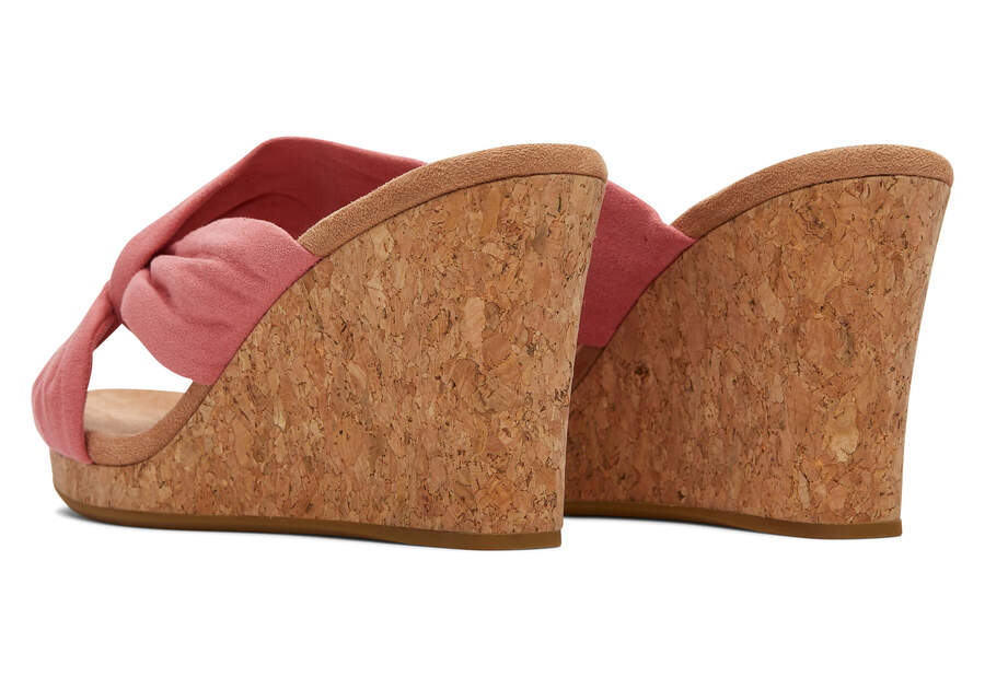 Faded Rose Microfiber Toms Serena Wedge Sandal Sandals Australia Sale | AU111-773