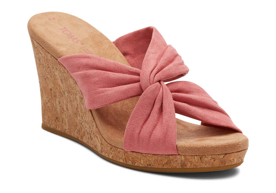 Faded Rose Microfiber Toms Serena Wedge Sandal Sandals Australia Sale | AU111-773