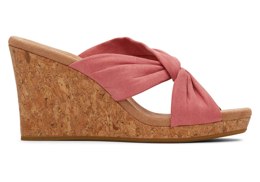 Faded Rose Microfiber Toms Serena Wedge Sandal Sandals Australia Sale | AU111-773