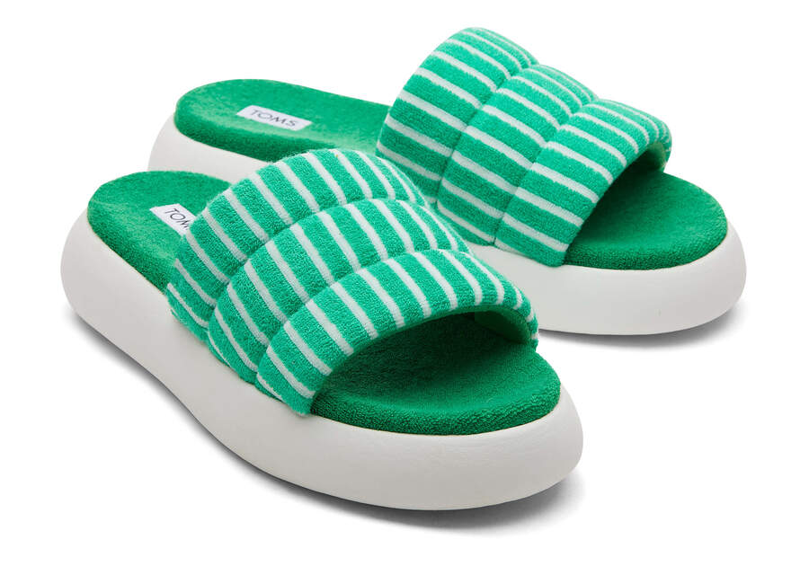 Fern Striped Terry Toms Mallow Slide Terry Australia Sale | AU963-313