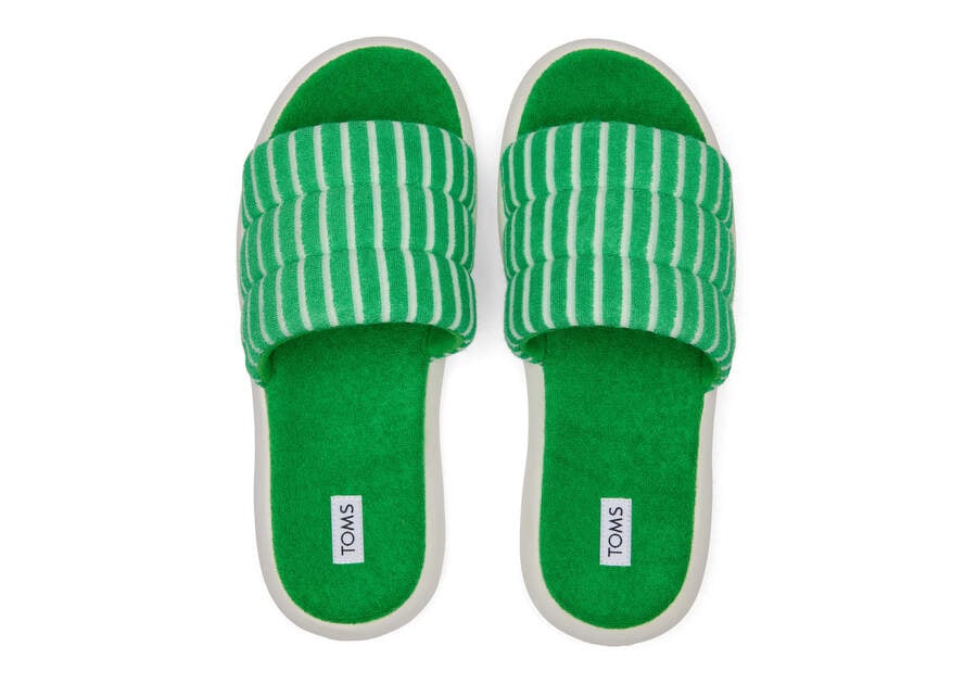 Fern Striped Terry Toms Mallow Slide Terry Australia Sale | AU963-313