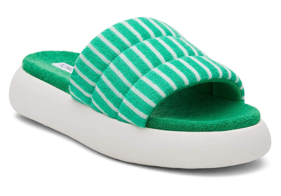 Fern Striped Terry Toms Mallow Slide Terry Australia Sale | AU963-313