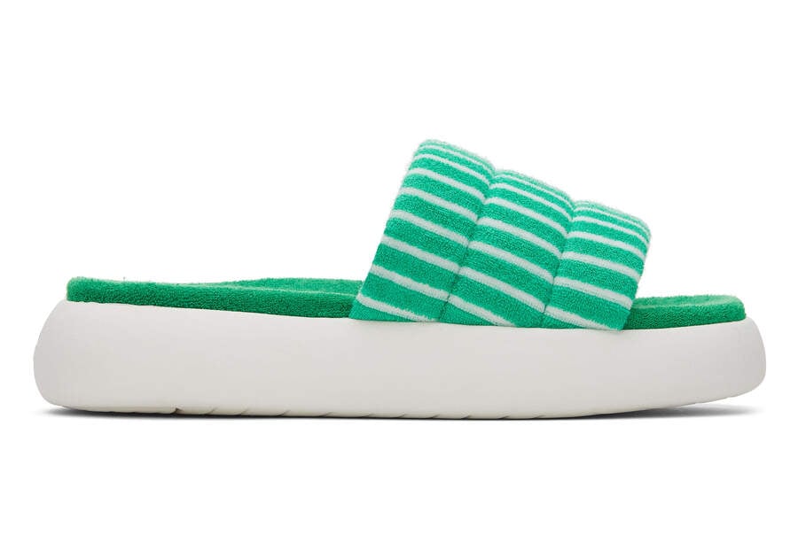 Fern Striped Terry Toms Mallow Slide Terry Australia Sale | AU963-313