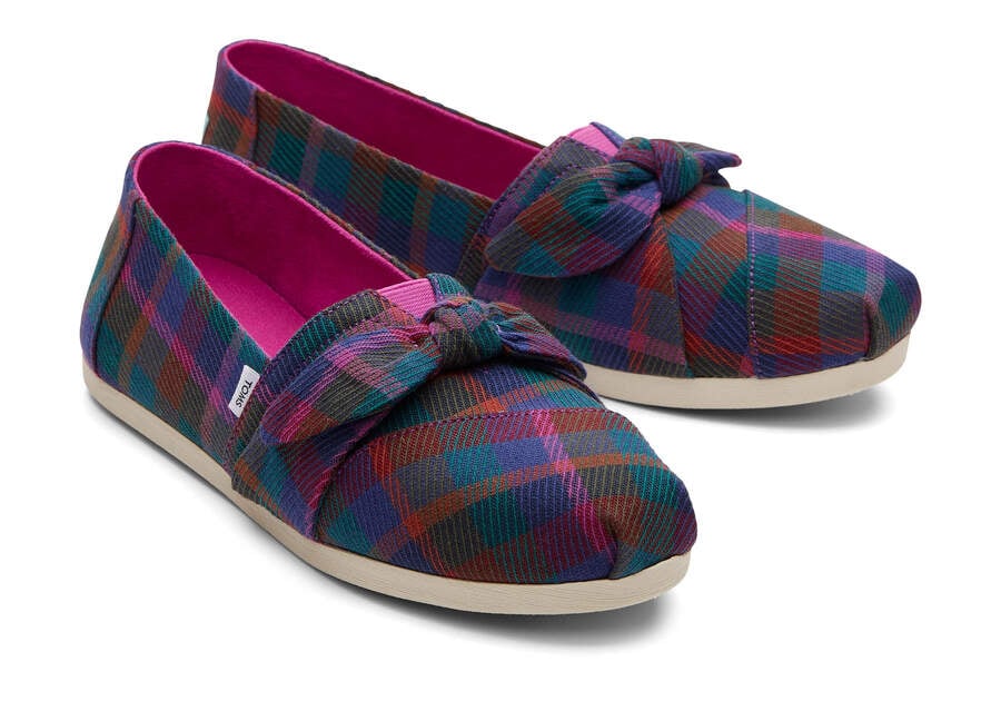 Fuchsia Plaid Toms Alpargata Plaid Bow Australia Sale | AU942-376