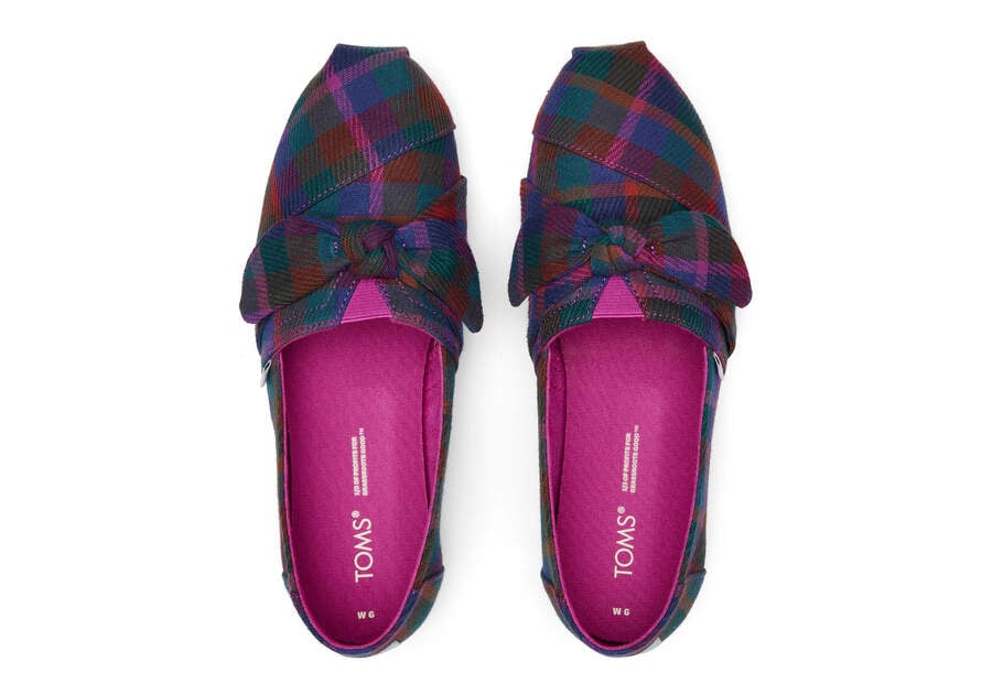 Fuchsia Plaid Toms Alpargata Plaid Bow Australia Sale | AU942-376