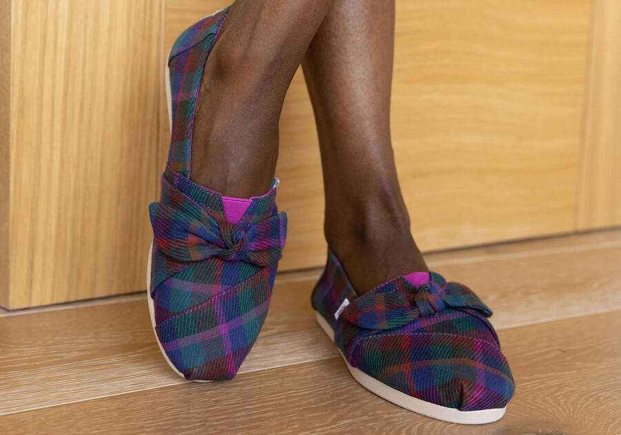 Fuchsia Plaid Toms Alpargata Plaid Bow Australia Sale | AU942-376