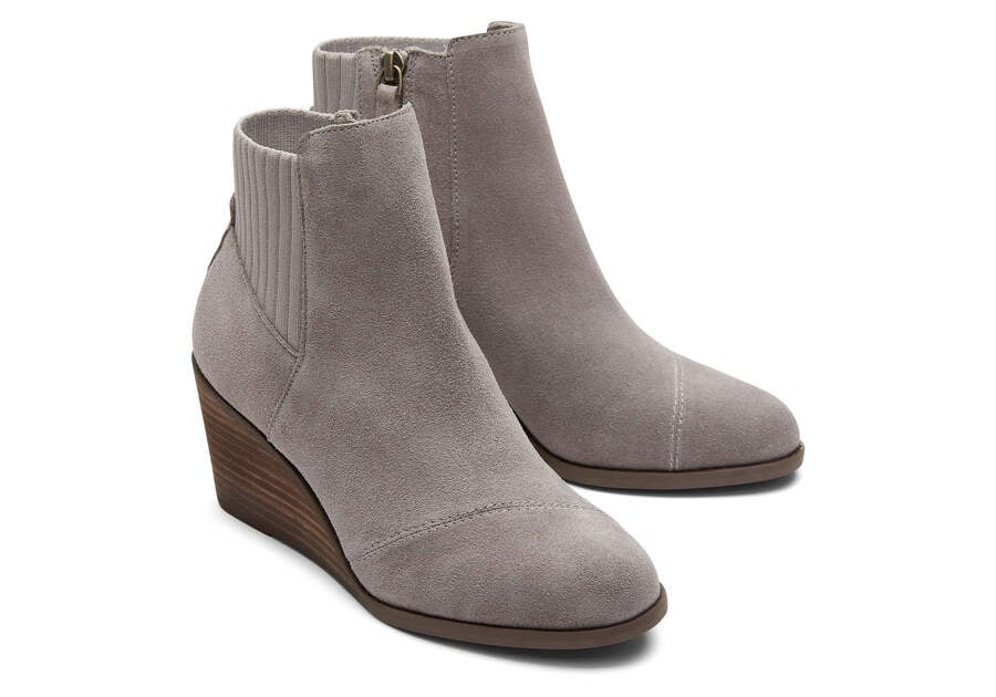 Grey Suede Toms Sadie Boot Boots Australia Sale | AU895-748