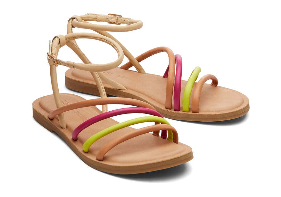 Honey Beige Multi Leather Toms Willa Sandal Australia Sale | AU769-305