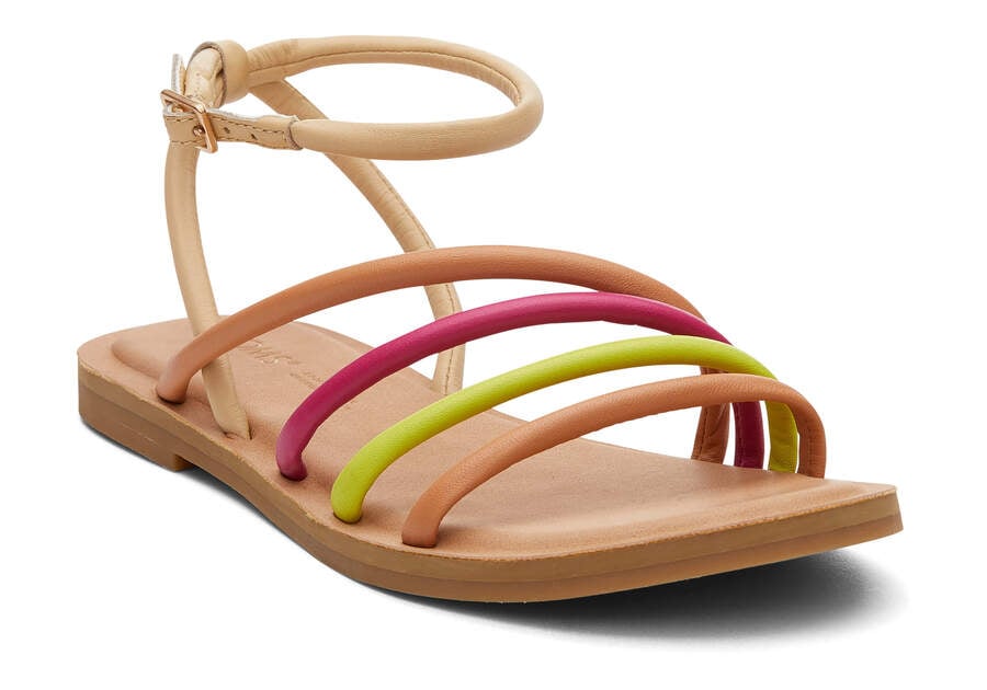 Honey Beige Multi Leather Toms Willa Sandal Australia Sale | AU769-305