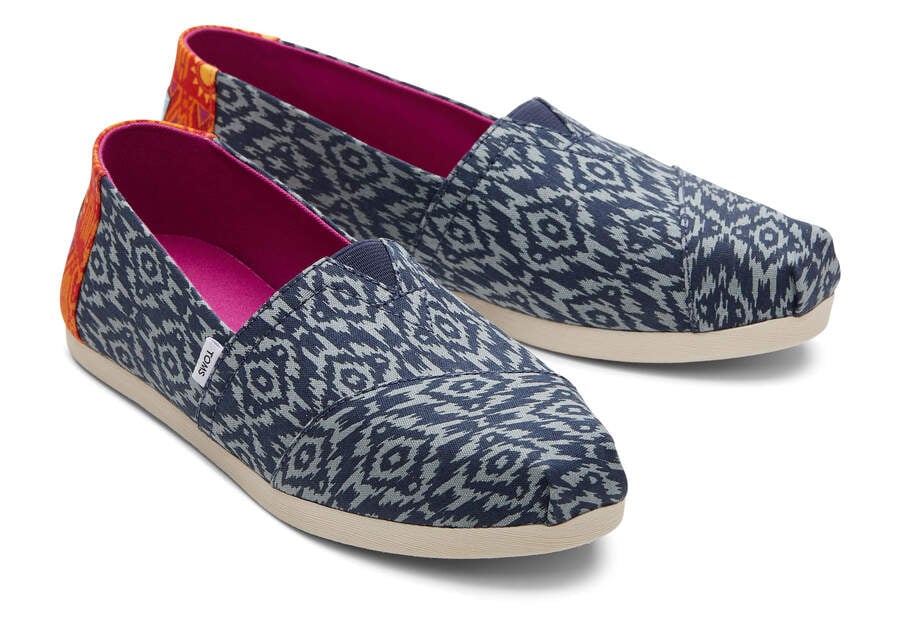 Ikat Navy Toms Alpargata Ikat Diamonds Australia Sale | AU572-734