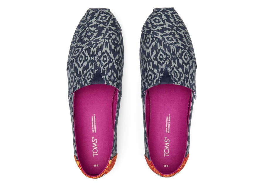 Ikat Navy Toms Alpargata Ikat Diamonds Australia Sale | AU572-734