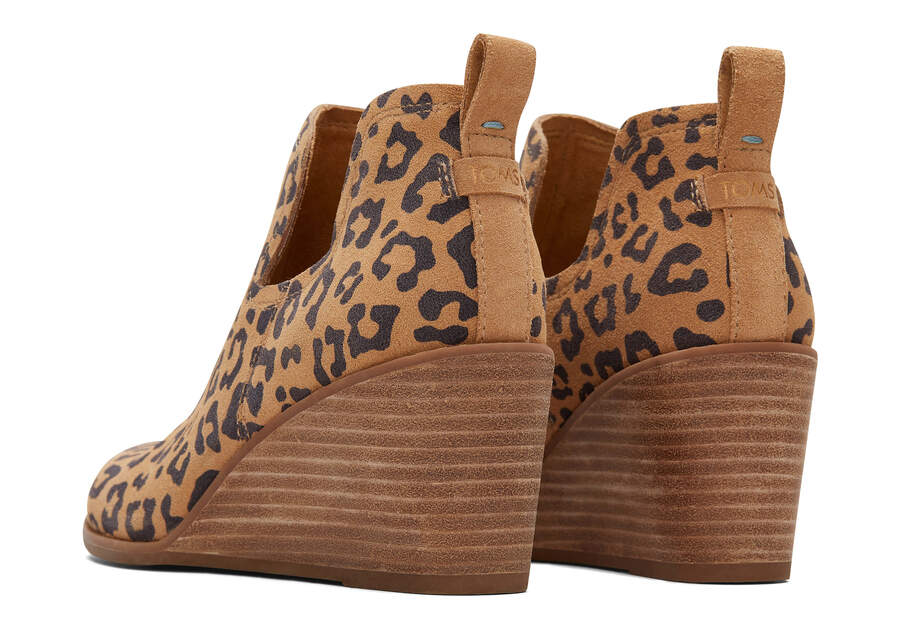 Leopard Toms Kallie Wedge Bootie Booties Australia Sale | AU556-398