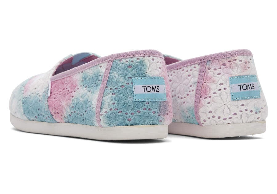 Lilac Mauve Tie Dye Floral Eyelets Toms Alpargata Floral Eyelets Australia Sale | AU231-760