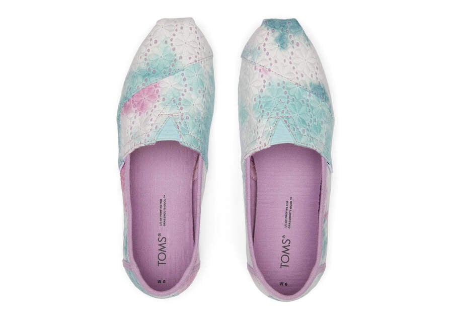 Lilac Mauve Tie Dye Floral Eyelets Toms Alpargata Floral Eyelets Australia Sale | AU231-760