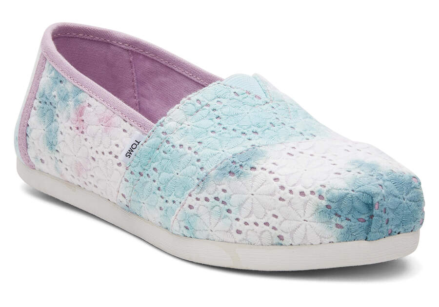 Lilac Mauve Tie Dye Floral Eyelets Toms Alpargata Floral Eyelets Australia Sale | AU231-760