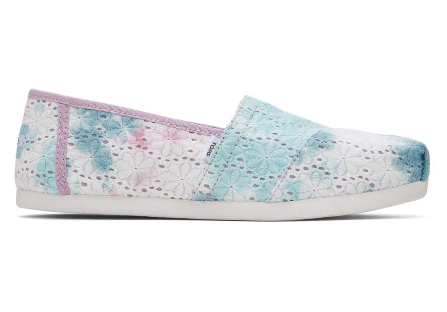 Lilac Mauve Tie Dye Floral Eyelets Toms Alpargata Floral Eyelets Australia Sale | AU231-760