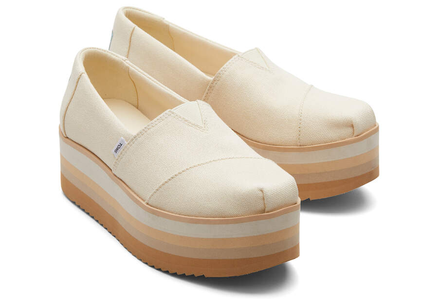 Natural Canvas Toms Alpargata Platform Espadrille Platform Shoes Australia Sale | AU078-125