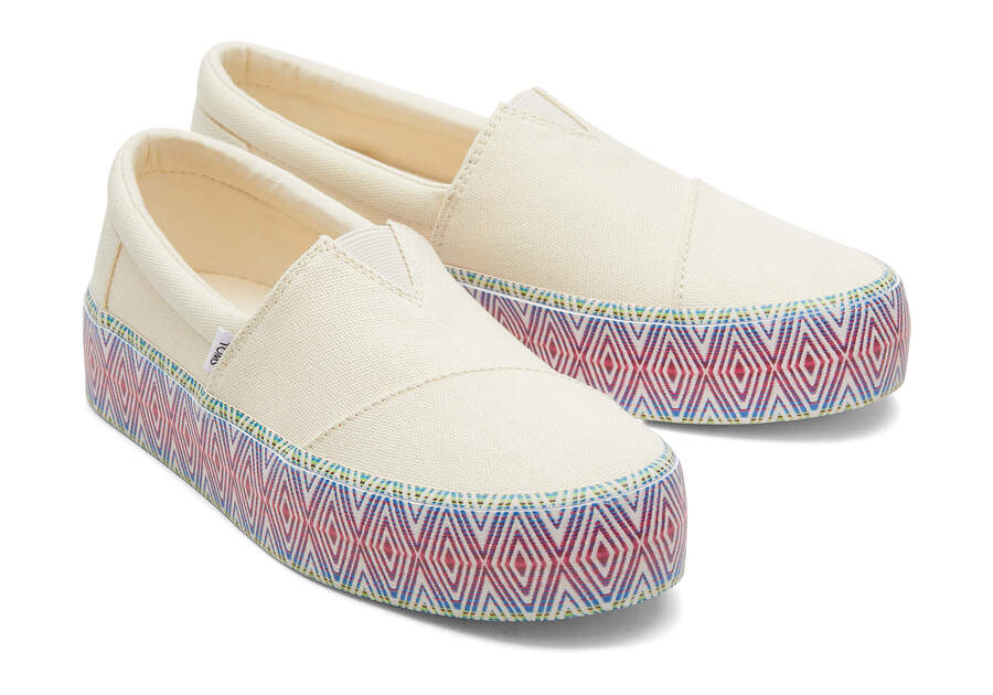 Natural Canvas Toms Fenix Platform Australia Sale | AU533-803