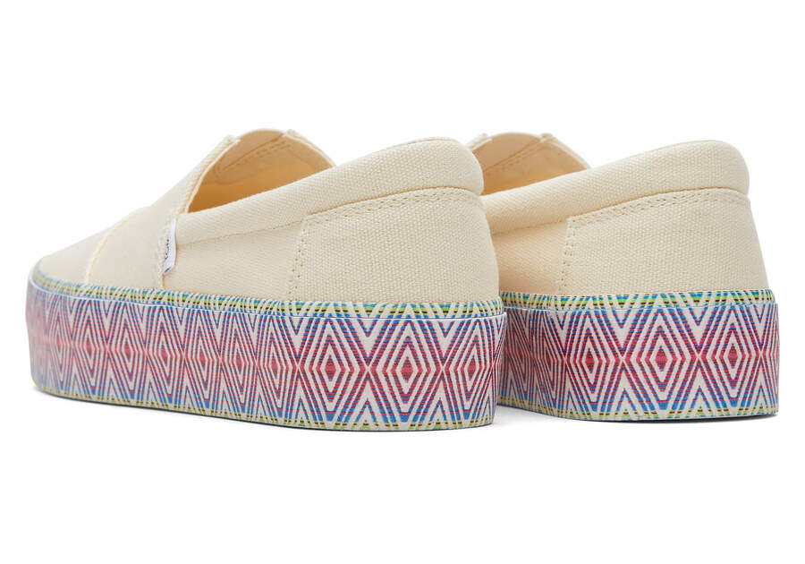 Natural Canvas Toms Fenix Platform Australia Sale | AU533-803