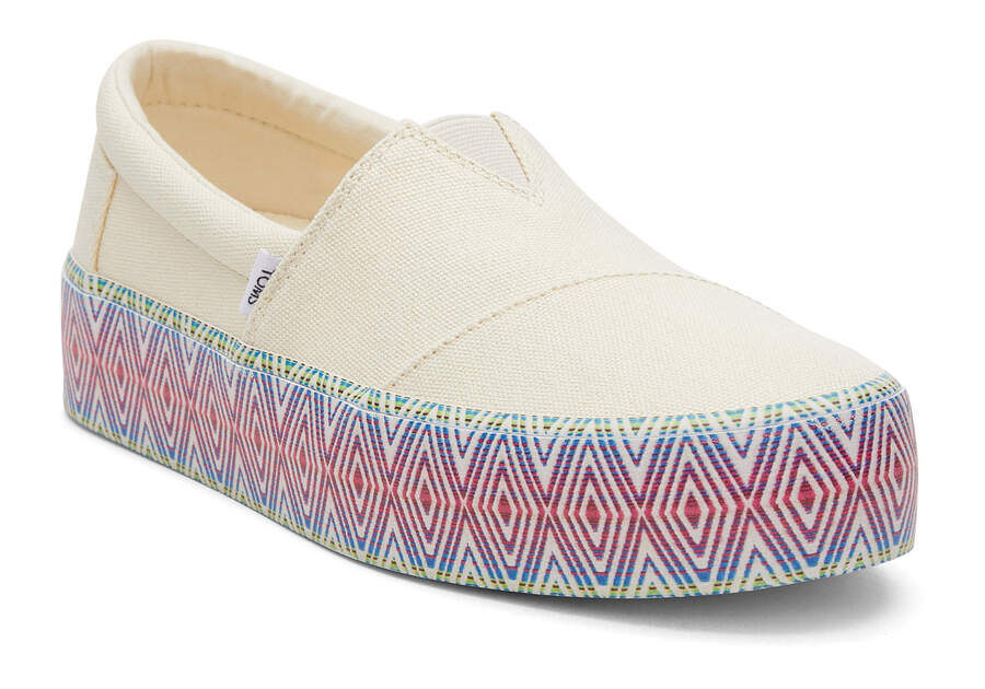 Natural Canvas Toms Fenix Platform Australia Sale | AU533-803