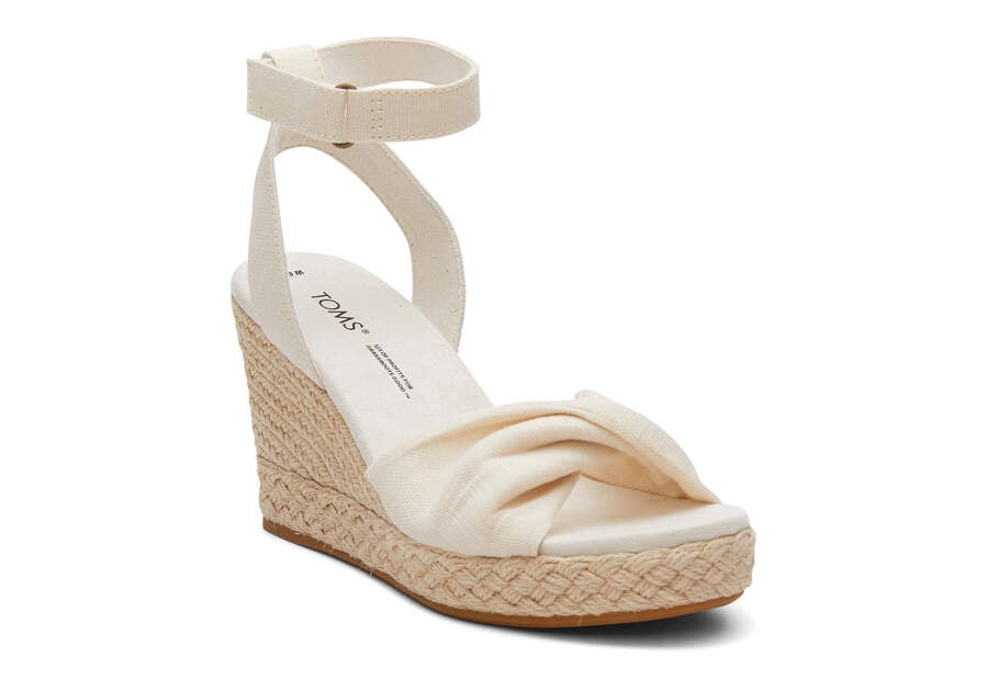 Natural Slubby Woven Toms Marisela Wedge Sandal Sandals Australia Sale | AU985-763