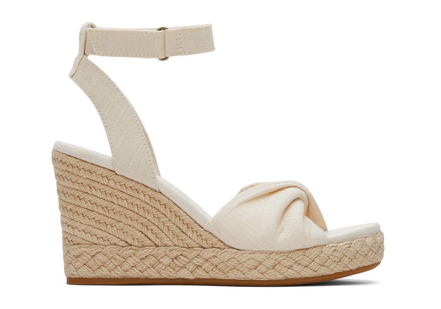 Natural Slubby Woven Toms Marisela Wedge Sandal Sandals Australia Sale | AU985-763