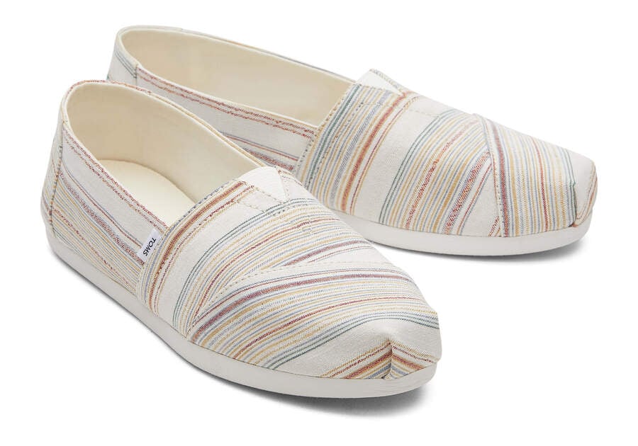 Natural Soft Stripes Toms Alpargata Stripes Recycled Cotton Australia Sale | AU350-860