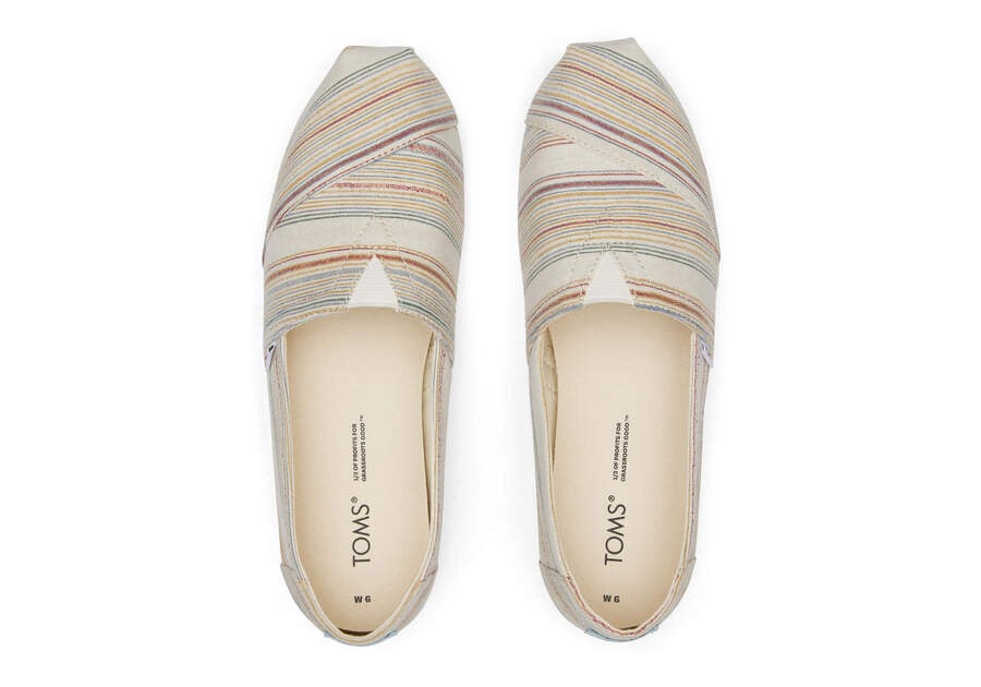 Natural Soft Stripes Toms Alpargata Stripes Recycled Cotton Australia Sale | AU350-860