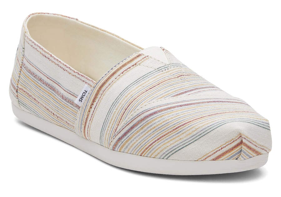 Natural Soft Stripes Toms Alpargata Stripes Recycled Cotton Australia Sale | AU350-860