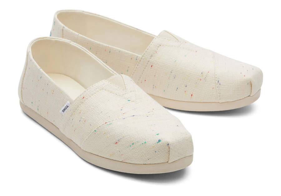 Natural Speckled Slub Toms Alpargata Speckled Recycled Cotton Australia Sale | AU048-673