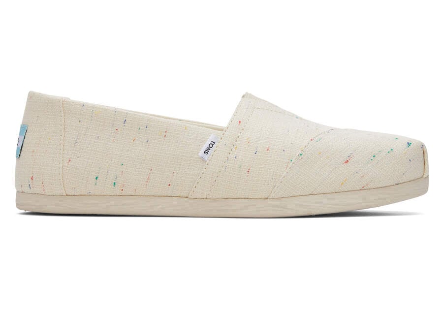 Natural Speckled Slub Toms Alpargata Speckled Recycled Cotton Australia Sale | AU048-673