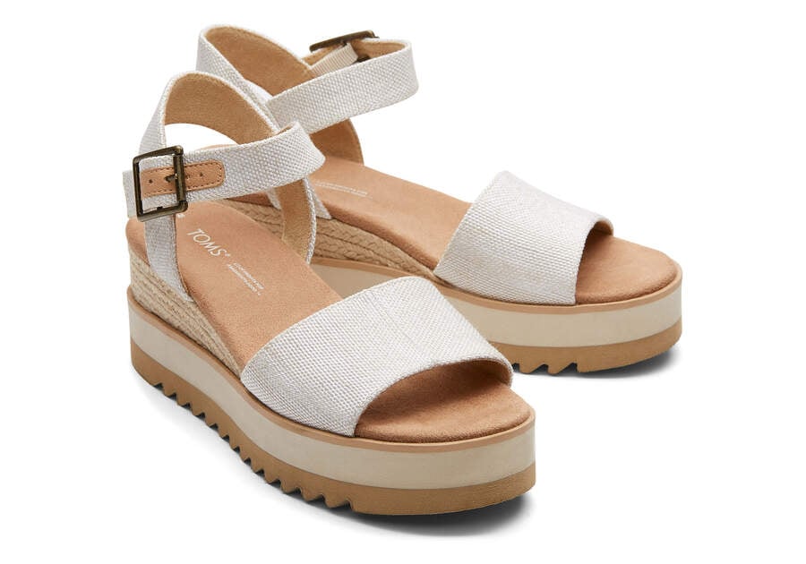 Natural Toms Diana Wedge Sandal Australia Sale | AU208-350