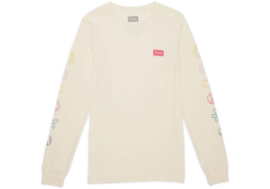 Natural Toms Icon Long Sleeve Tee T Shirts Australia Sale | AU598-552